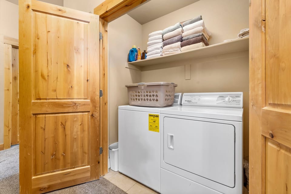 Washer and dryers located on the second floor.