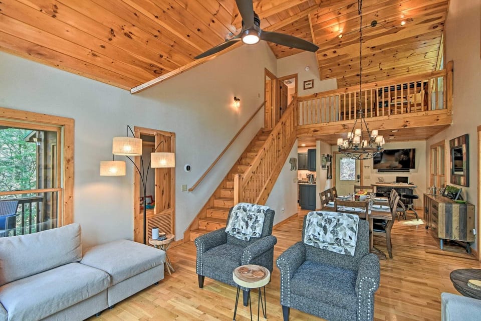 Stairs lead to a loft with desk and guest printer and 2nd Master...