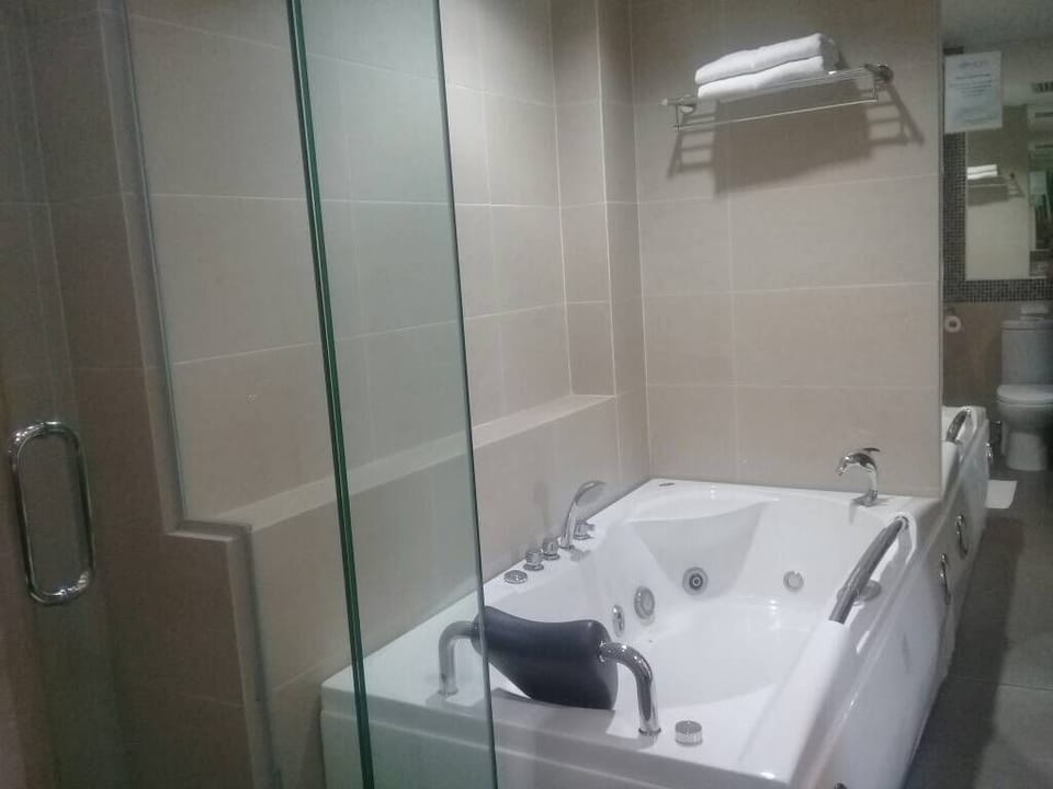 Executive Suite | Bathroom | Shower, rainfall showerhead, free toiletries, hair dryer