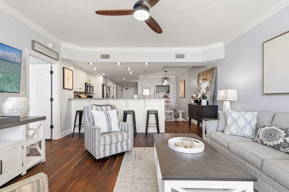 Condo, Multiple Beds, Pool Access | Living area | 32-inch TV with cable channels