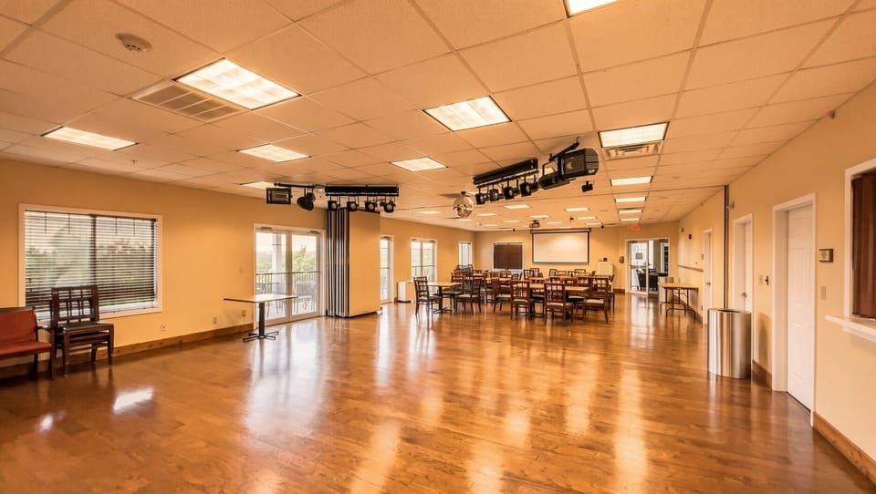 Event Room • Hardwood Floor & Stage Lighting
