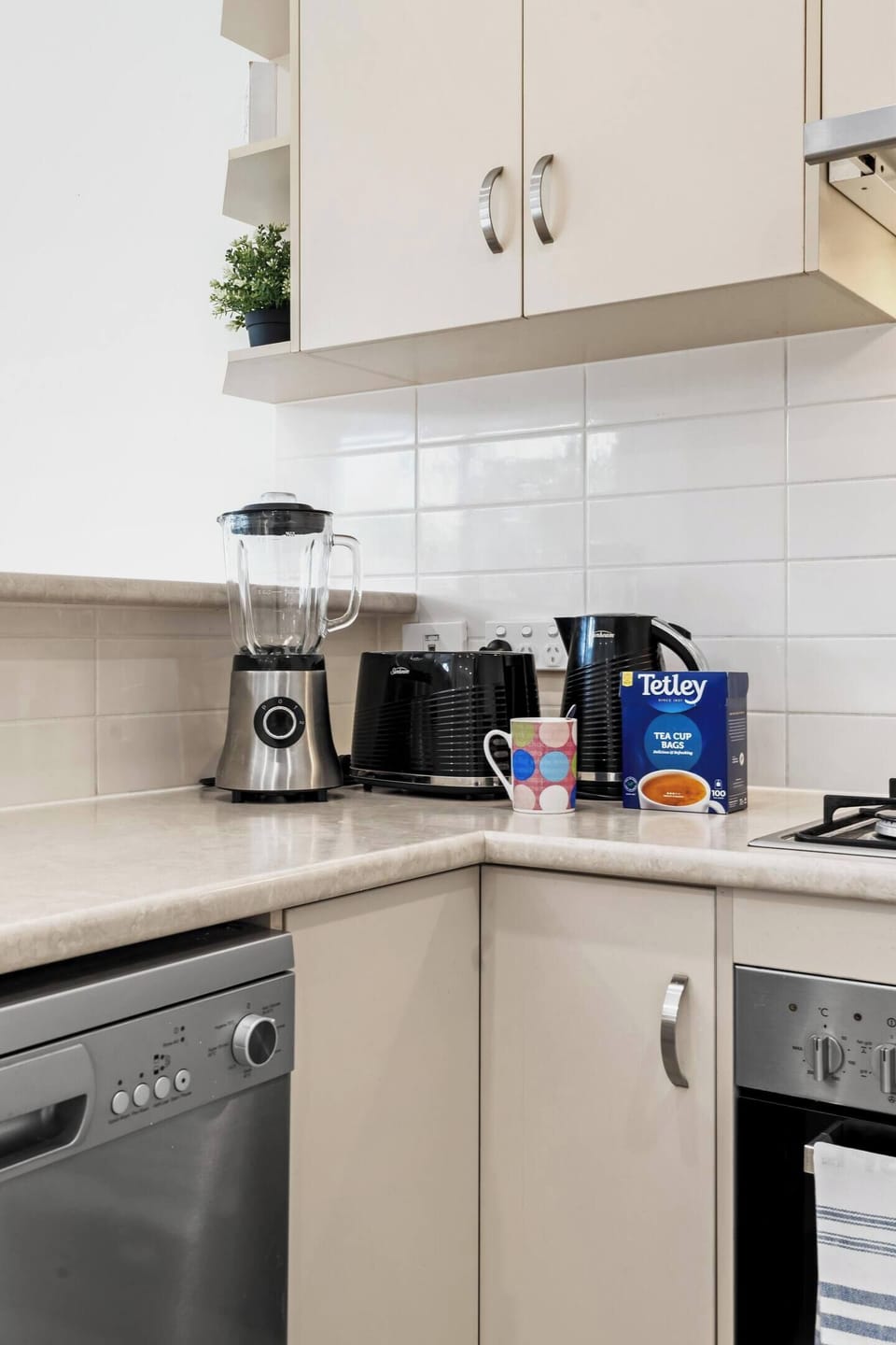 Complimentary starter supply of tea, coffee and milk.