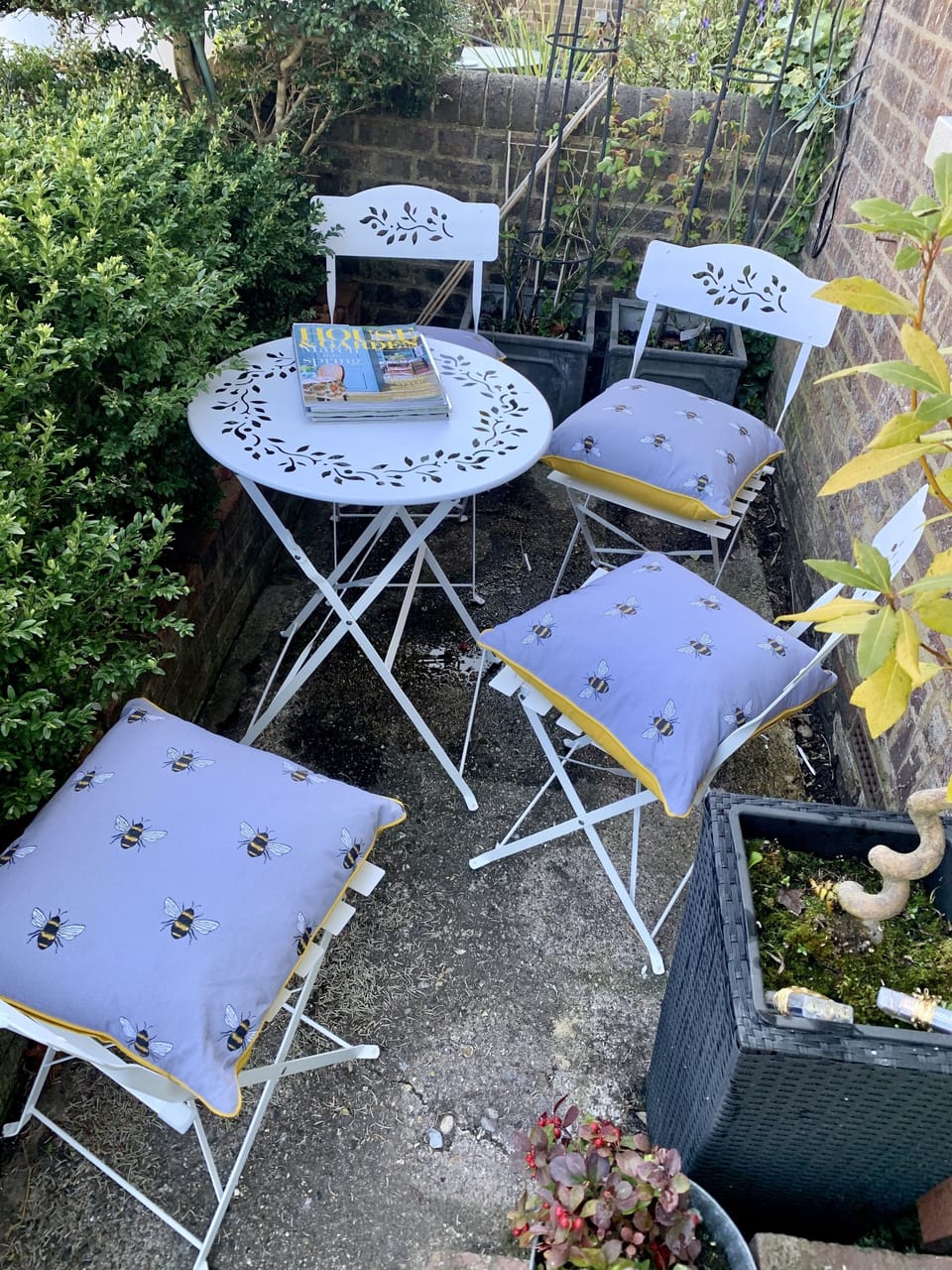 Small front patio with bistro table & chairs