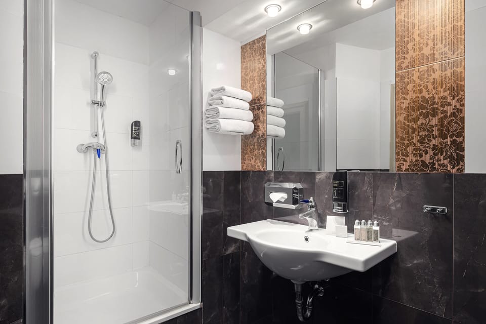 Free toiletries, hair dryer, towels