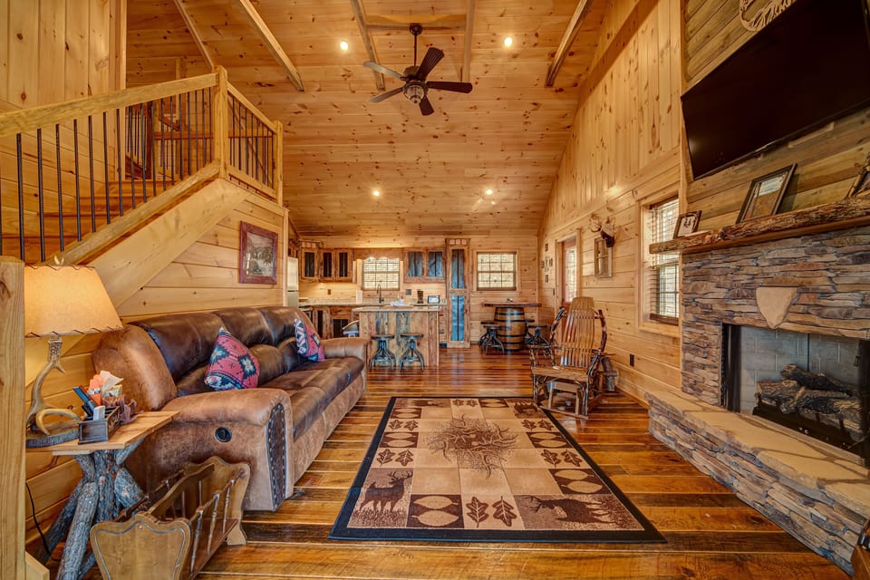 Open floor plan brings everyone together.