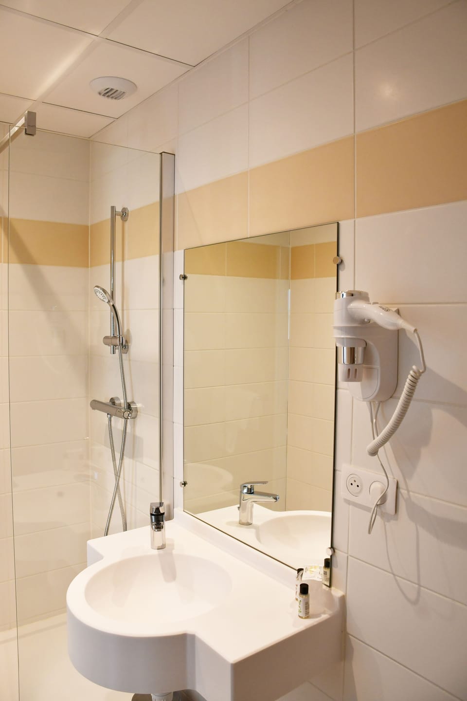 Free toiletries, hair dryer, towels