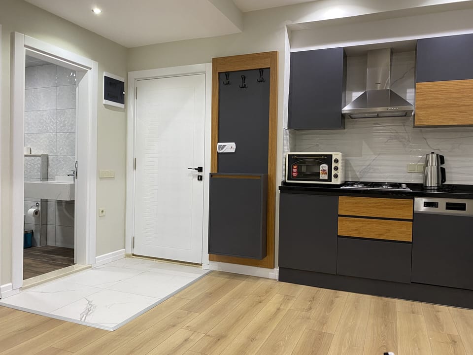 1 + 1 Premium Zemin | Private kitchen | Full-size fridge, stovetop, dishwasher, coffee/tea maker