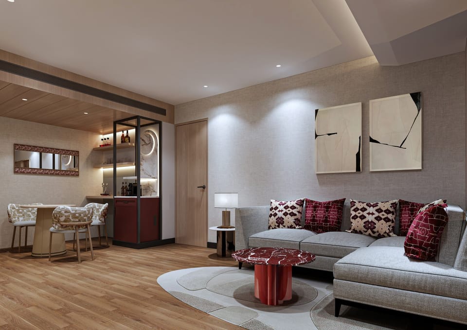 Presidential Suite | Living area | 32-inch LED TV with satellite channels, TV