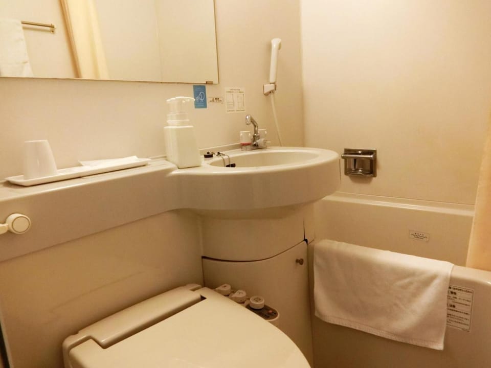 Combined shower/tub, free toiletries, hair dryer, bathrobes