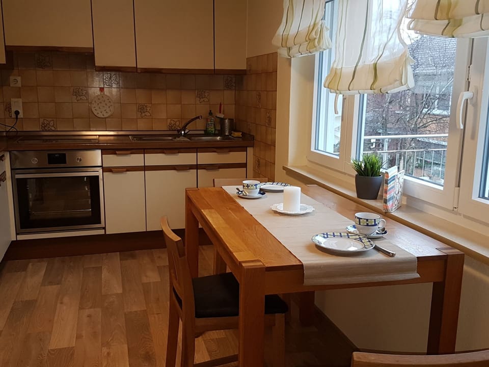 Apartment | Private kitchen | Microwave, stovetop, dishwasher, highchair