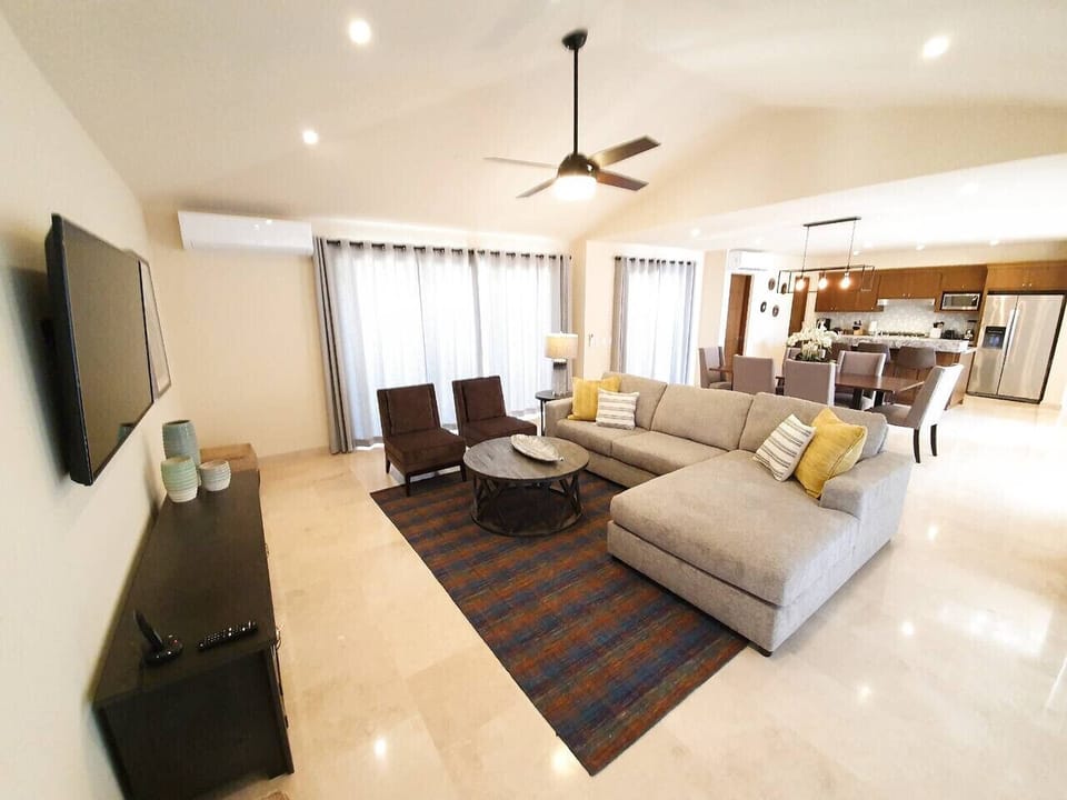 Perfect for downtime—this bright living room with a smart TV is ideal for evenings in.