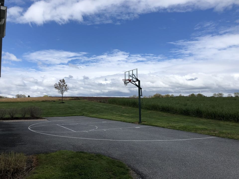 Basketball court in driveway