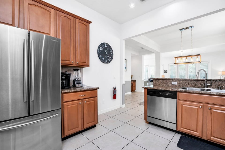 Spacious kitchen views that make prepping meals, snacks, and refreshments easy and enjoyable for the whole group.