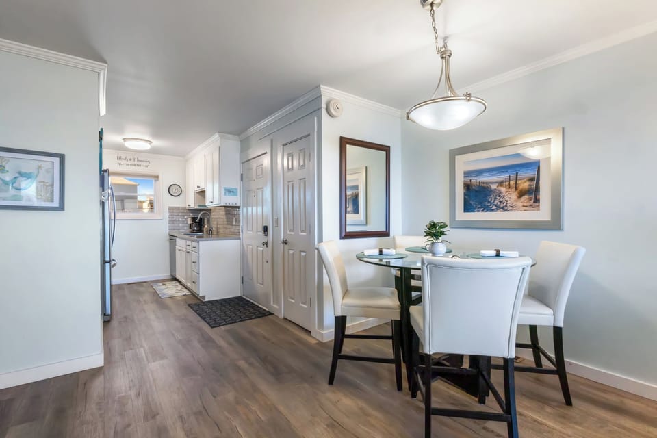 Elegant dining area just steps from the kitchen.