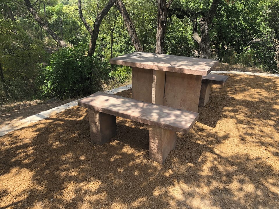Stone Table behind the Texas Casita 