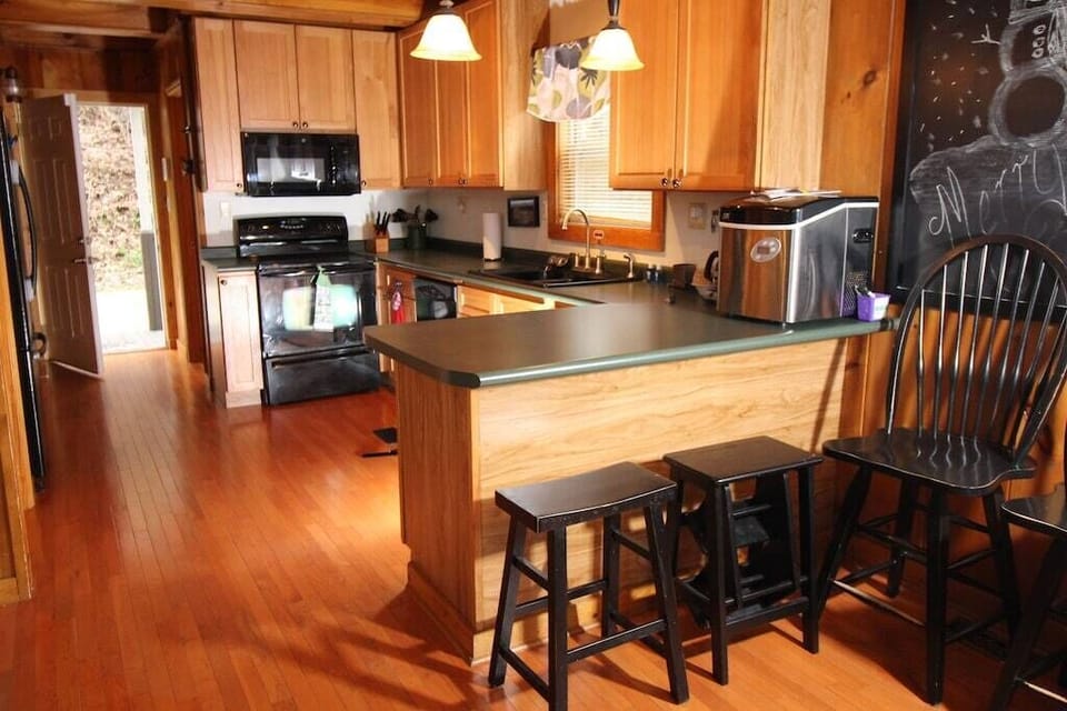 seating bar overlooking the kitchen