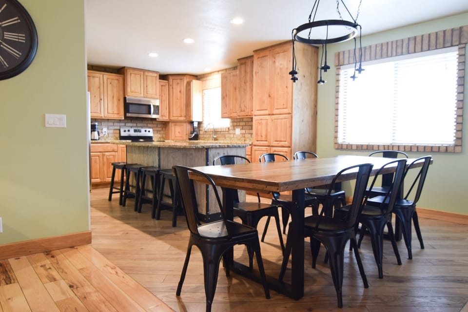 kitchen and dining area