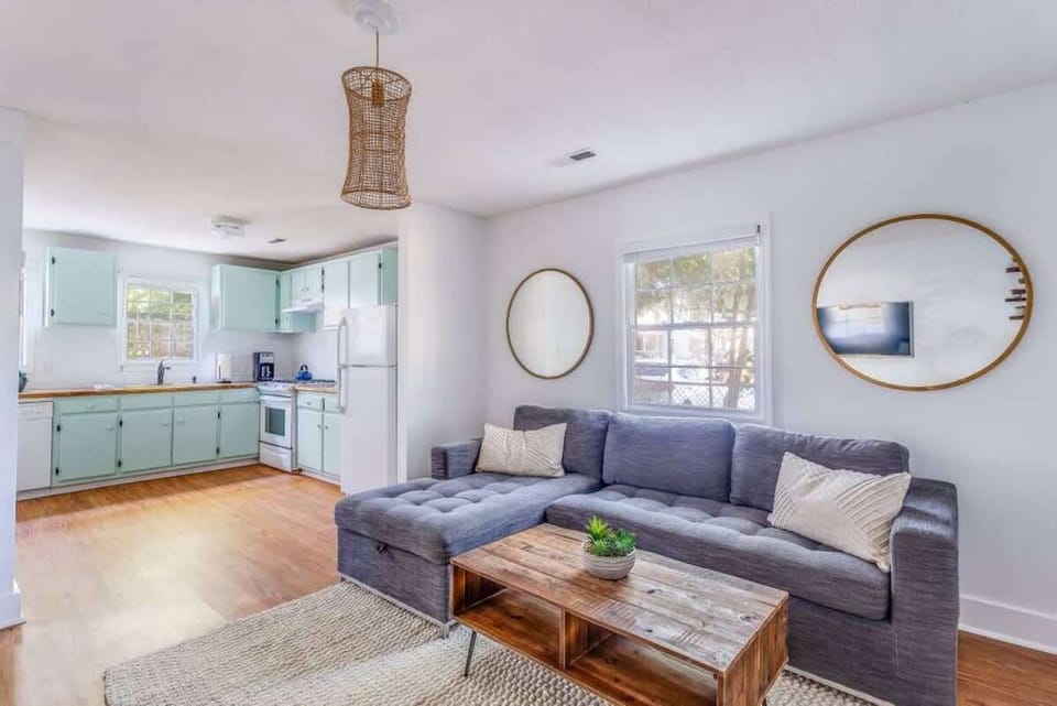 Open concept layout! Living room space with a sleeper sofa!