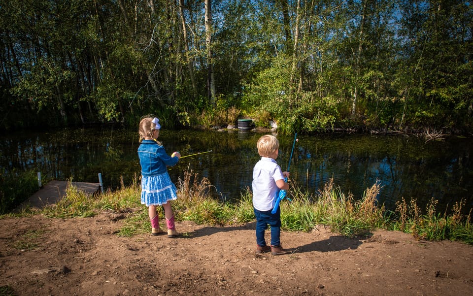 KIDS FISHING AT OUR POND!
