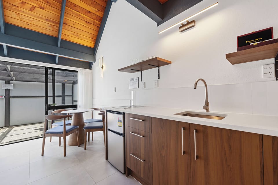 Family Apartment with Heated Plunge Pool | Private kitchen | Coffee/tea maker, electric kettle