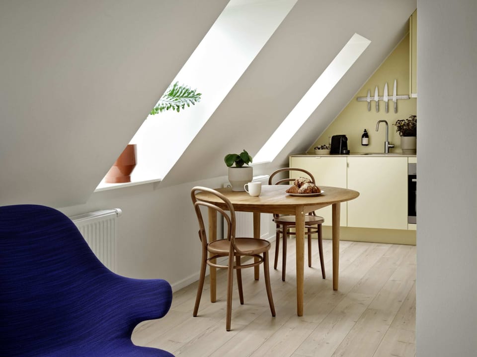 Dining area and kitchen.