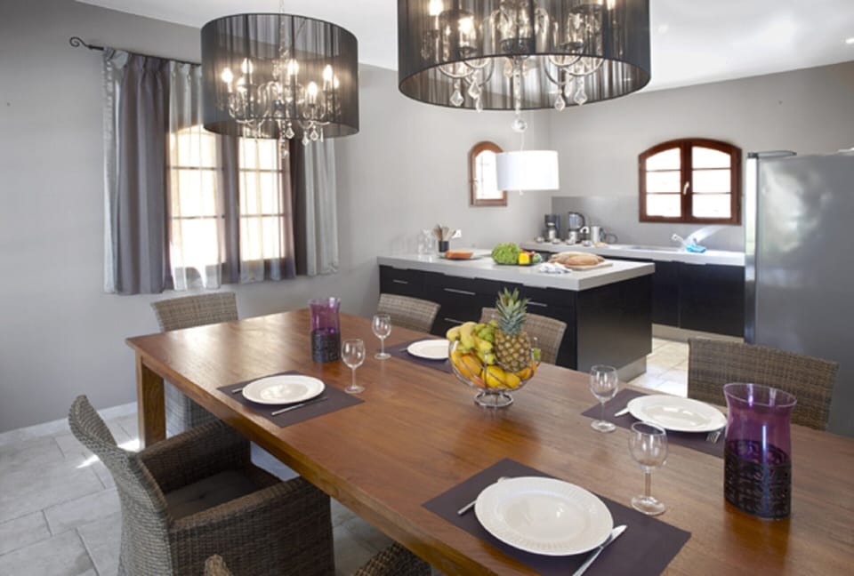 Villa | Private kitchen | Fridge, highchair