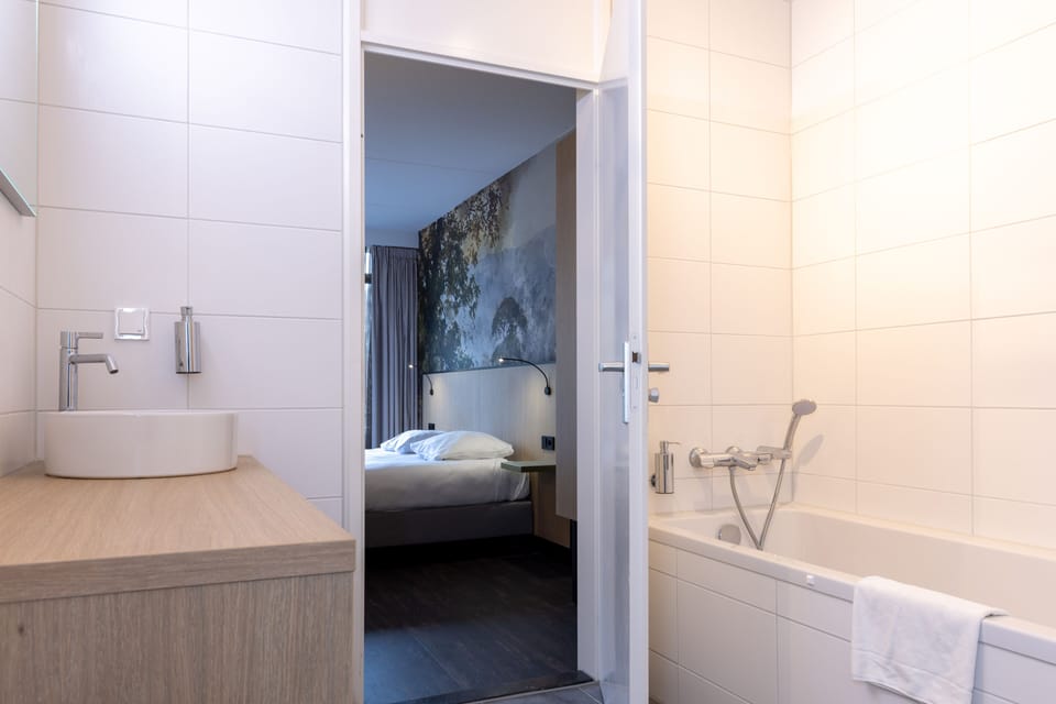 Comfort Double Room | Bathroom | Eco-friendly toiletries, hair dryer, towels