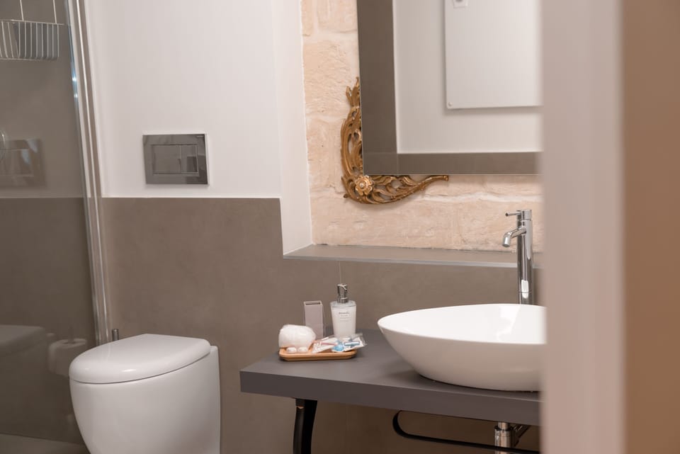 Rainfall showerhead, free toiletries, hair dryer, bidet