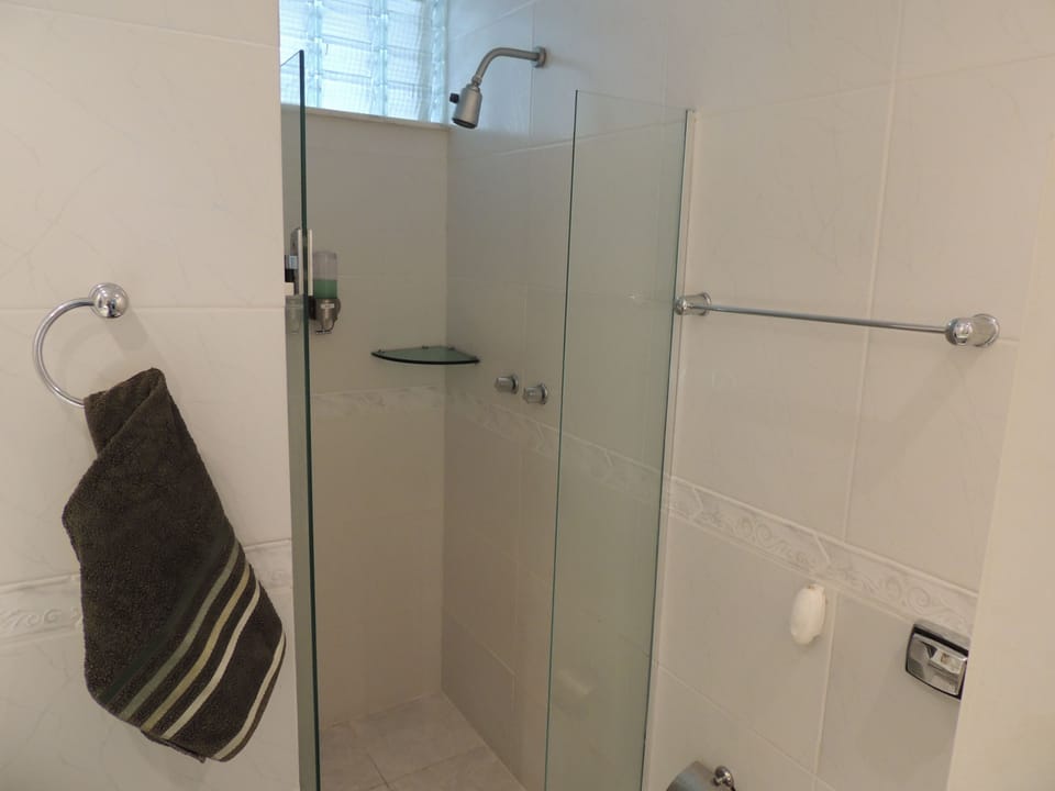 Shower, free toiletries, hair dryer, bidet