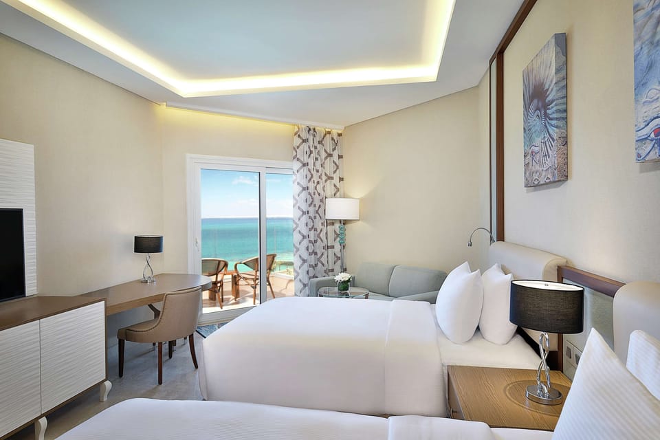 Superior Room, 2 Twin Beds, Balcony, Sea View | Hypo-allergenic bedding, minibar, soundproofing, iron/ironing board