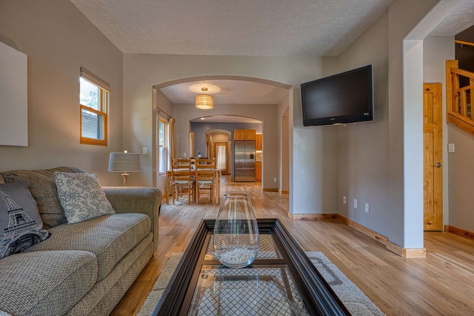 Great flow from living room, to dining room and office, to kitchen