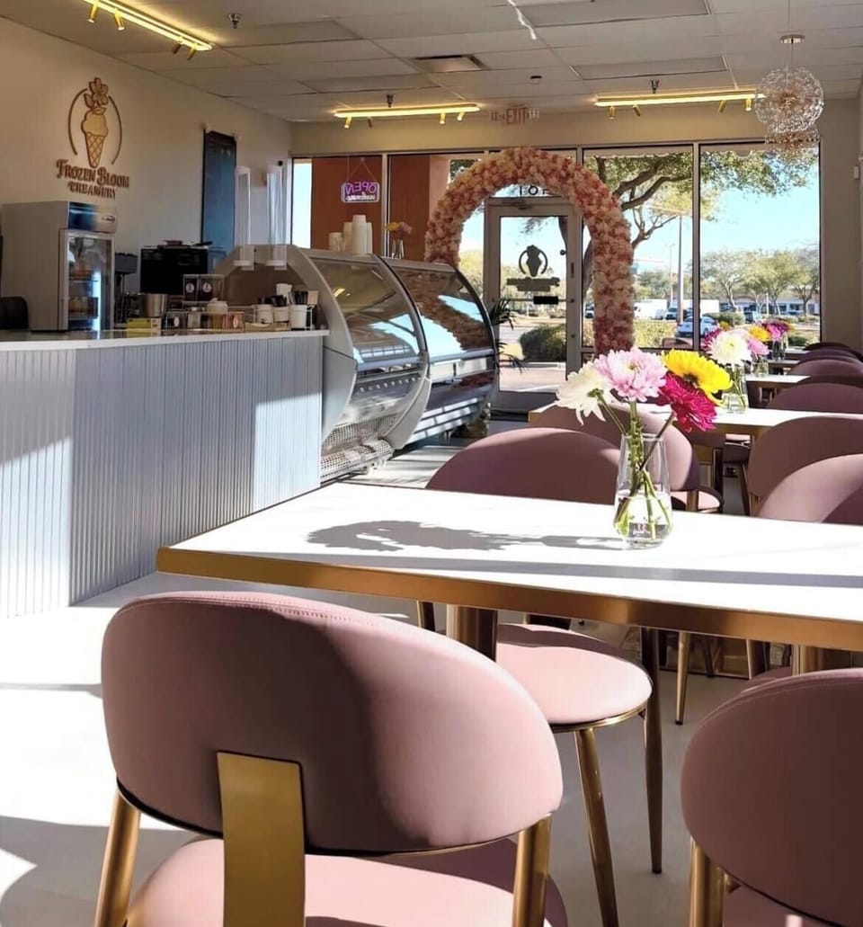 Just a golf cart ride away! Destin's newest/best Ice Cream Parlor - Frozen Bloom Creamery!