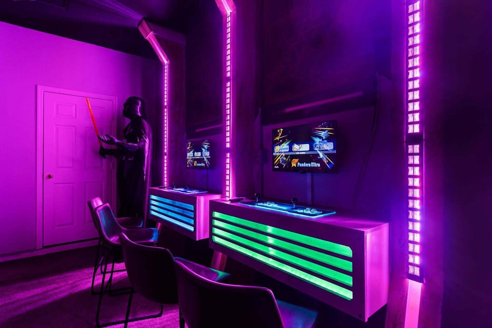 Game Room (2) 2/24" Smart TVS With Game Consoles
2 Video Arcades  Star Wars Theme