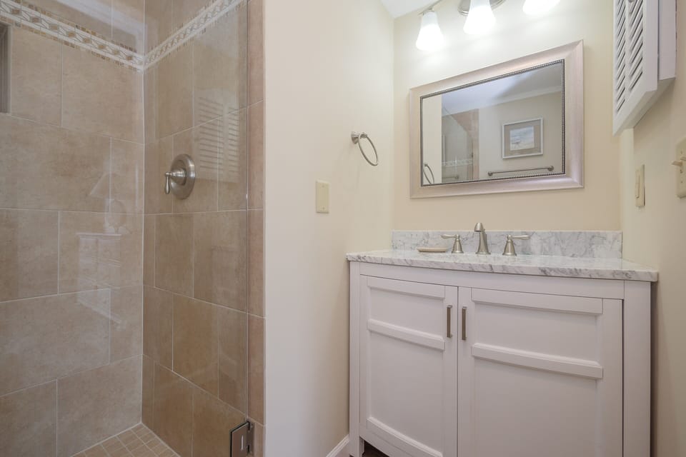 Carolina Beach Club 326 - Beautiful renovated bathroom with walk in shower.