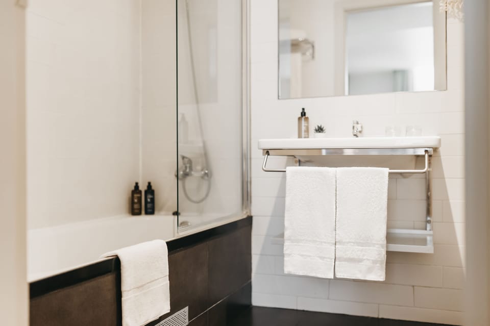 Free toiletries, hair dryer, towels