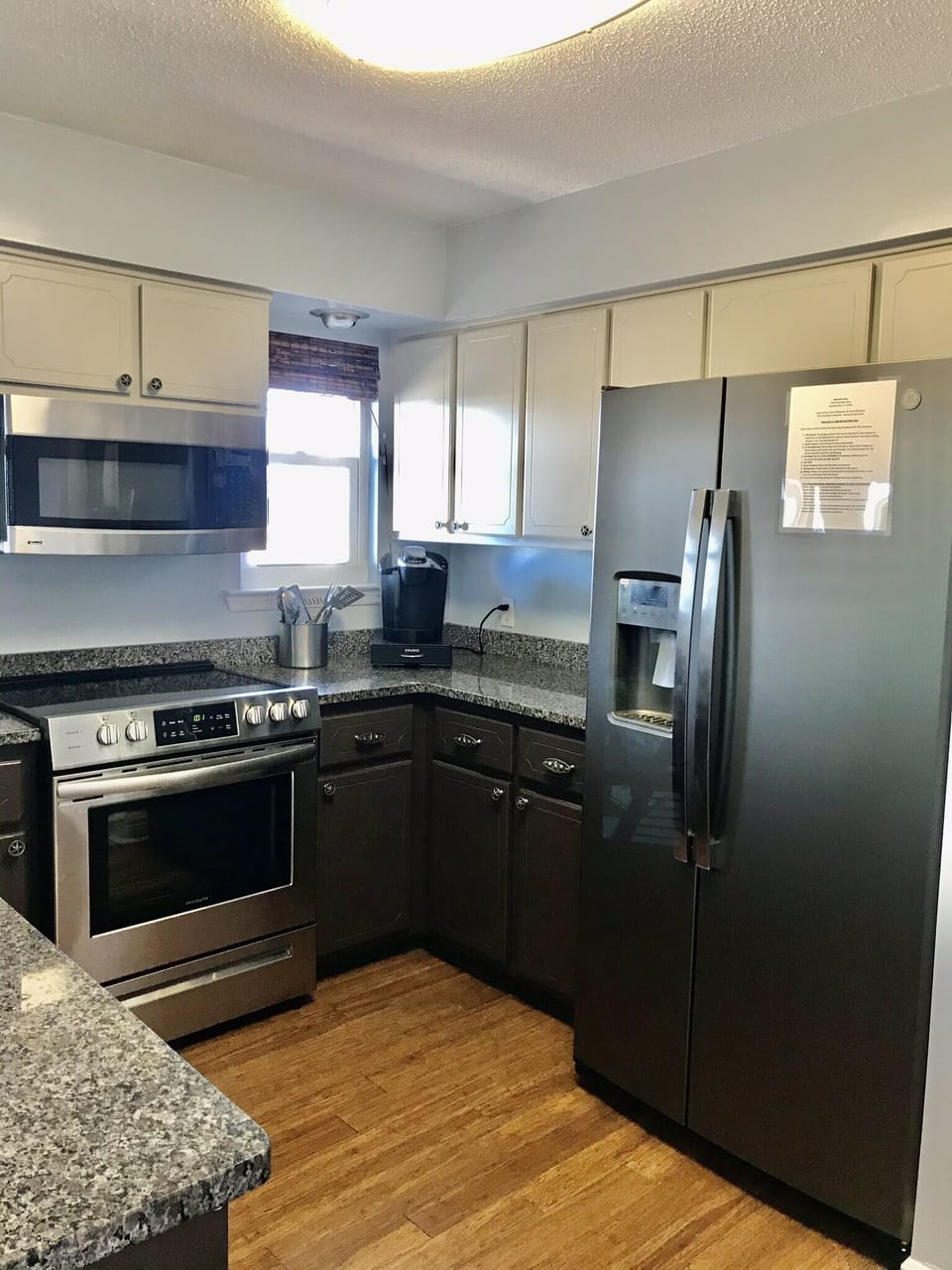 New appliances spacious refrigerator, utensils to prepare delicious meals