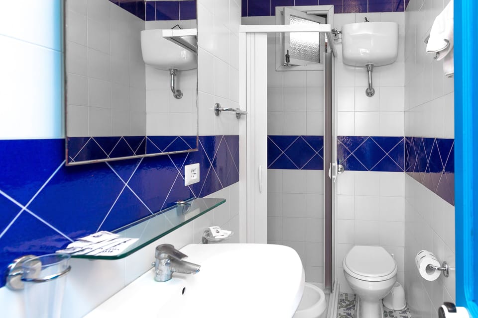 Shower, free toiletries, towels