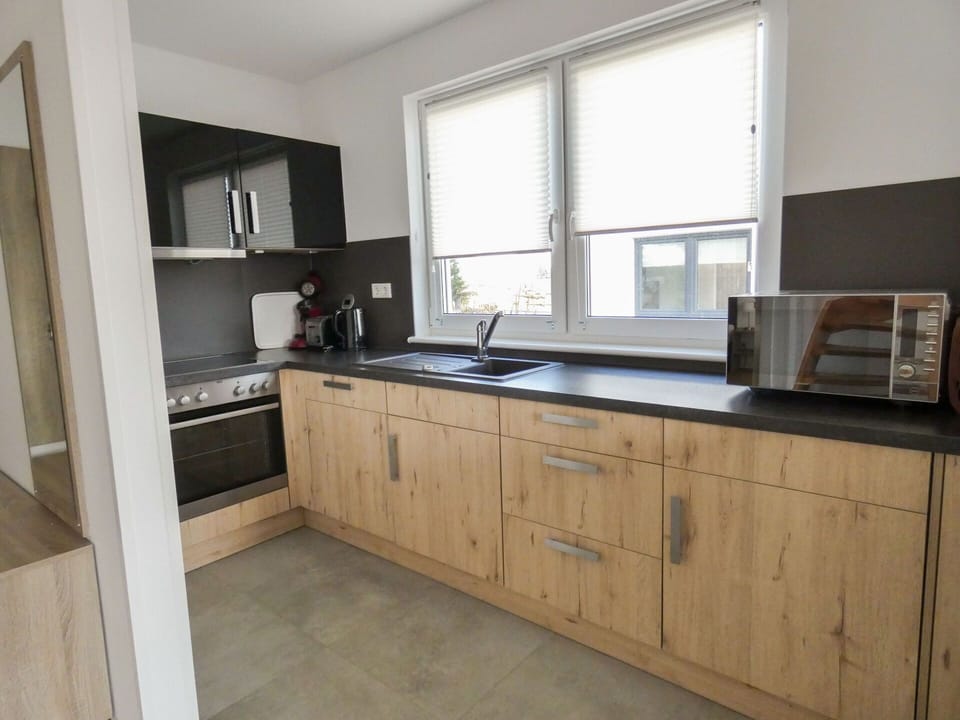 Countertop, Cabinetry, Furniture, Kitchen Sink, Sink, Window, Kitchen, Tap, Wood, Interior Design