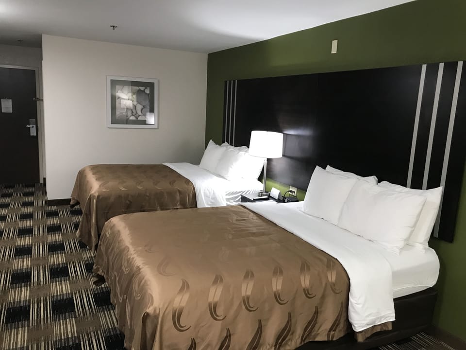 Standard Room, 2 Queen Beds, Non Smoking | Premium bedding, desk, blackout drapes, iron/ironing board