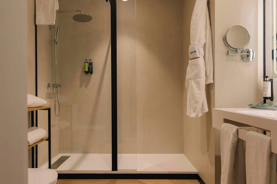 Free toiletries, hair dryer, bidet, towels
