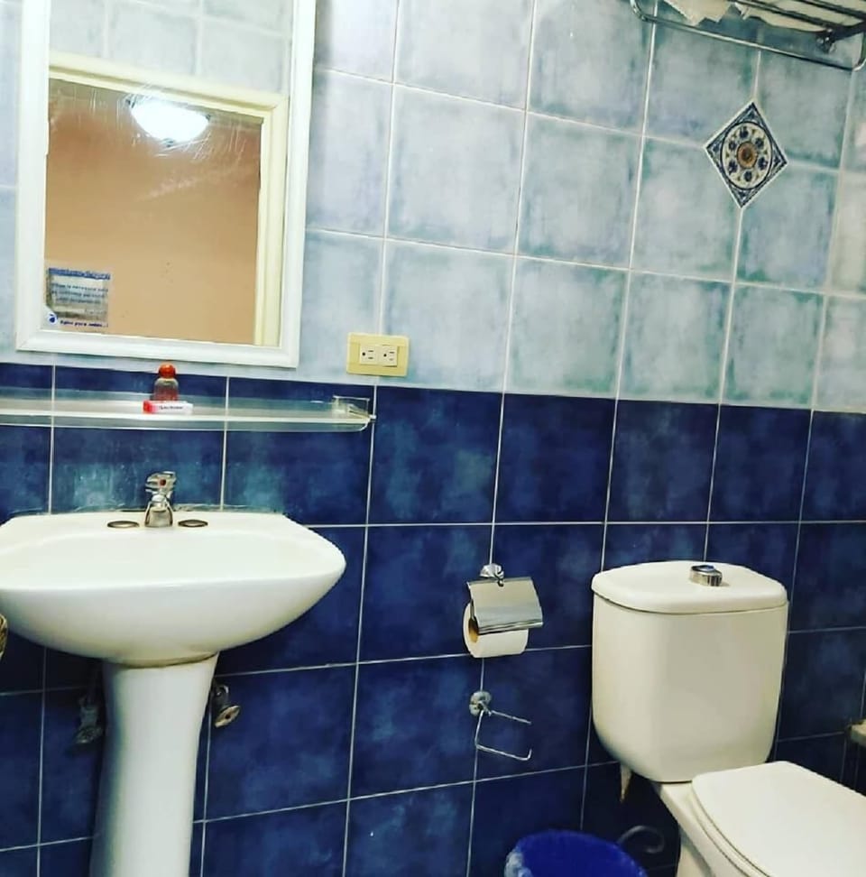 Combined shower/tub, towels