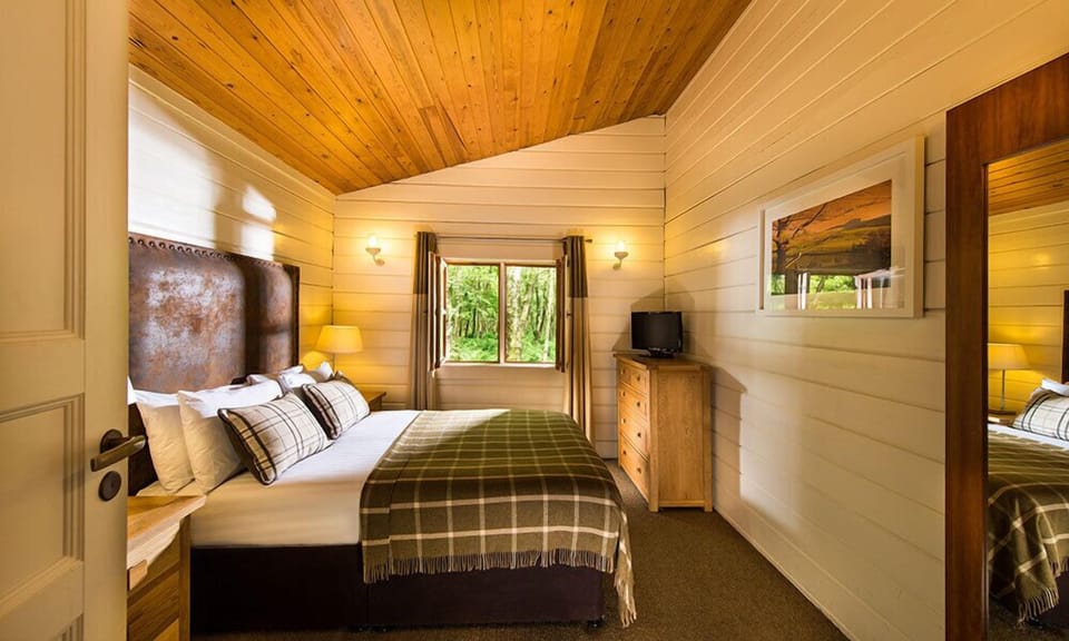 Woodland Lodge – Self Catering | Hypo-allergenic bedding, desk, laptop workspace, iron/ironing board
