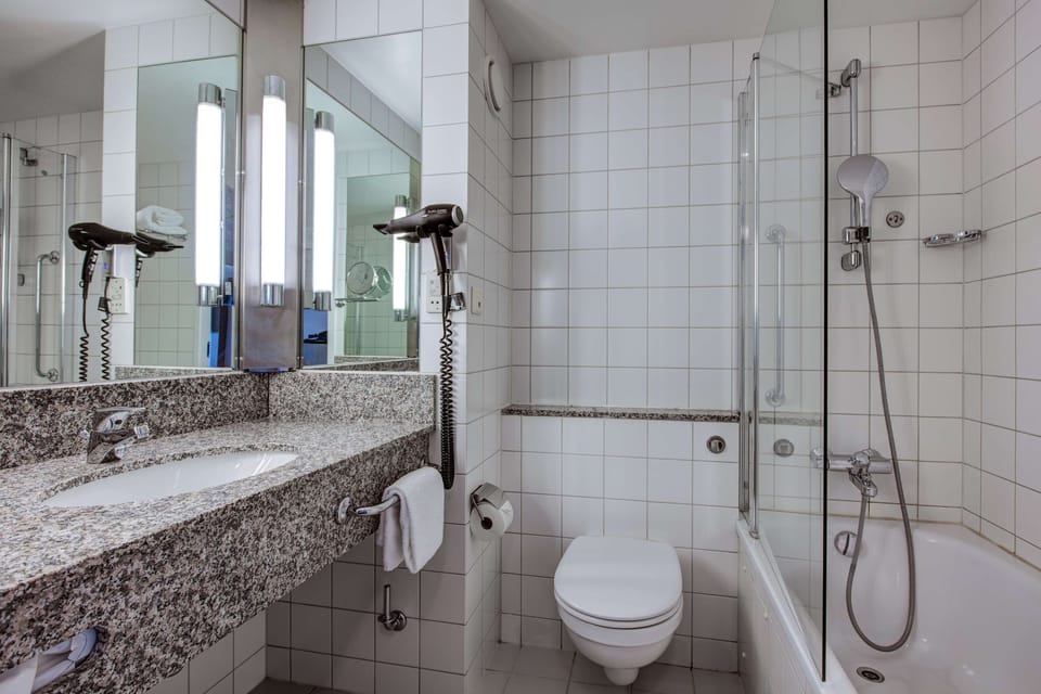 Free toiletries, hair dryer, towels