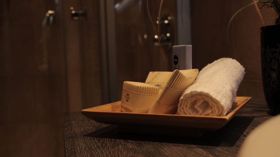 Classic Double Room | Bathroom amenities | Hair dryer, bathrobes, slippers, towels