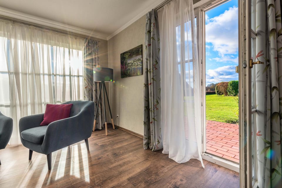 Double Room, Terrace (Cottage) | Living area | TV, heated floors