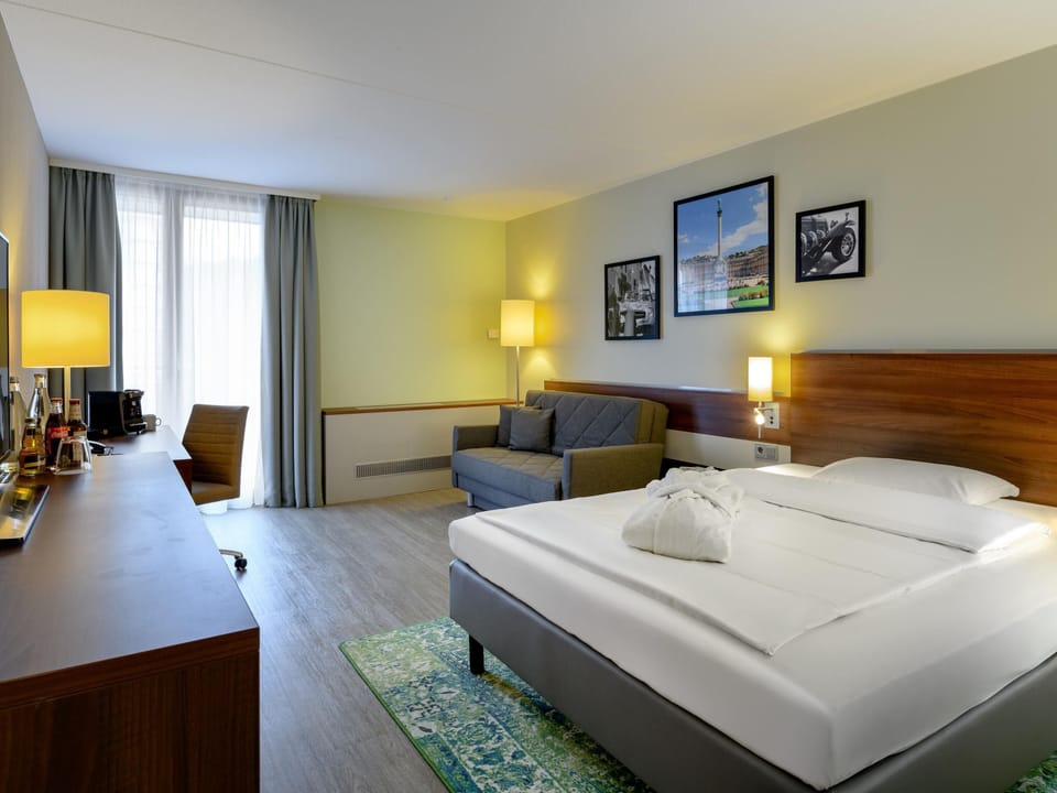 In-room safe, desk, laptop workspace, blackout drapes