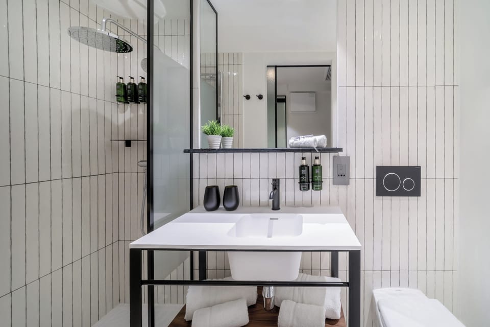 Deluxe Double Room | Bathroom | Eco-friendly toiletries, hair dryer, towels