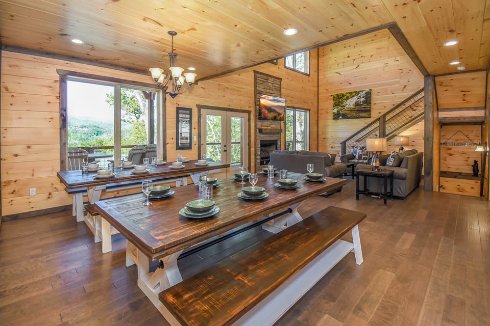 Spacious dining area designed for group meals