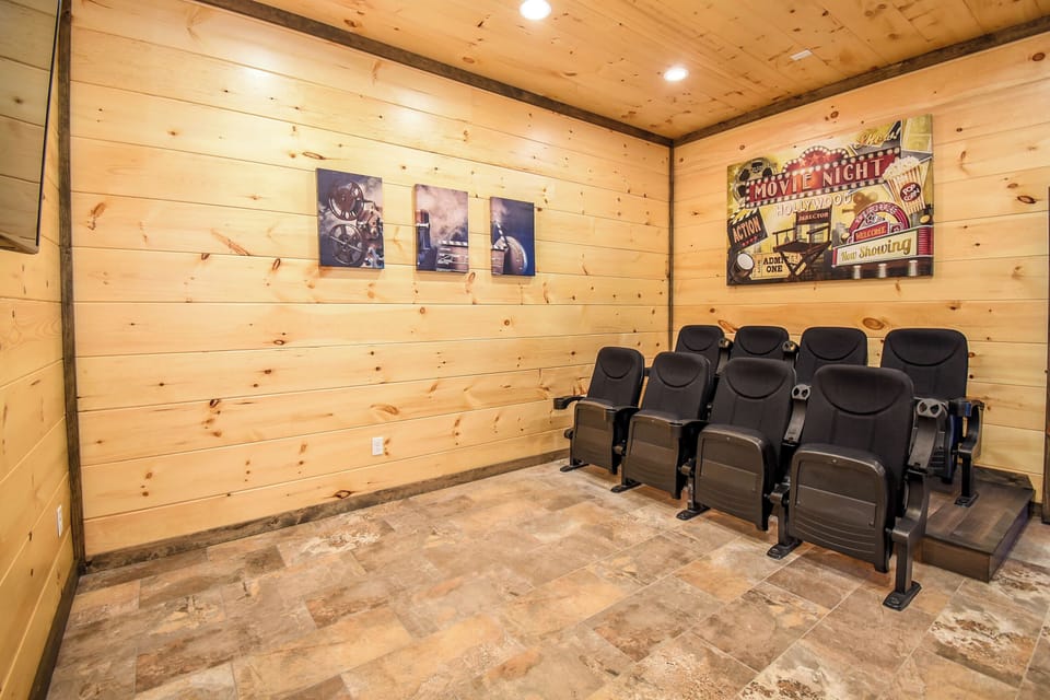 Private theater room with seating for 8