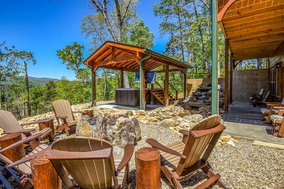 Firepit with peaceful mountain ambiance